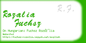 rozalia fuchsz business card